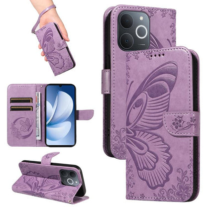 Swallowtail Butterfly Embossed Leather Phone Case, For Realme C85 5G/15X 5G India, For Realme C85 Pro 4G, For Realme 15T 5G, For Realme C71 4G India, For Realme 15 5G, For Realme 14x 5G, For Realme C63 / C61 Global