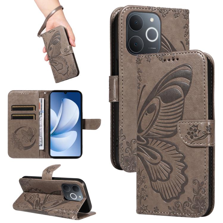 Swallowtail Butterfly Embossed Leather Phone Case, For Realme C85 5G/15X 5G India, For Realme C85 Pro 4G, For Realme 15T 5G, For Realme C71 4G India, For Realme 15 5G, For Realme 14x 5G, For Realme C63 / C61 Global
