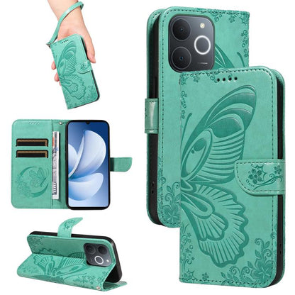 Swallowtail Butterfly Embossed Leather Phone Case, For Realme C85 5G/15X 5G India, For Realme C85 Pro 4G, For Realme 15T 5G, For Realme C71 4G India, For Realme 15 5G, For Realme 14x 5G, For Realme C63 / C61 Global