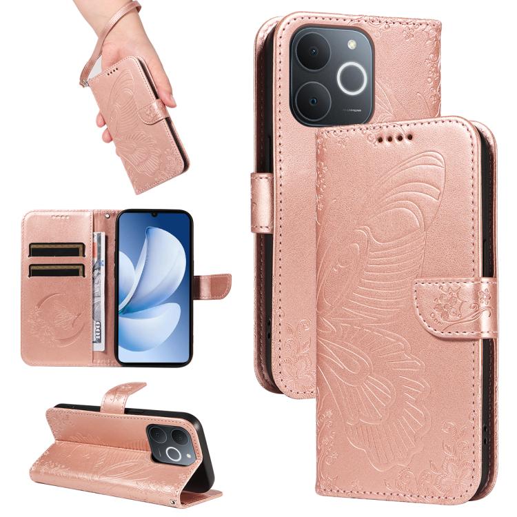 Swallowtail Butterfly Embossed Leather Phone Case, For Realme C85 5G/15X 5G India, For Realme C85 Pro 4G, For Realme 15T 5G, For Realme C71 4G India, For Realme 15 5G, For Realme 14x 5G, For Realme C63 / C61 Global