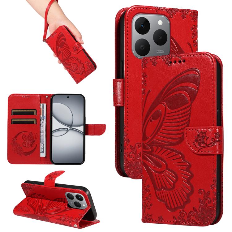 Swallowtail Butterfly Embossed Leather Phone Case, For Realme C85 5G/15X 5G India, For Realme C85 Pro 4G, For Realme 15T 5G, For Realme C71 4G India, For Realme 15 5G, For Realme 14x 5G, For Realme C63 / C61 Global