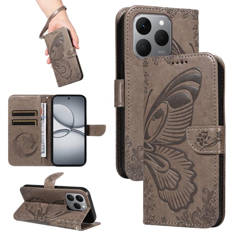 Swallowtail Butterfly Embossed Leather Phone Case, For Realme C85 5G/15X 5G India, For Realme C85 Pro 4G, For Realme 15T 5G, For Realme C71 4G India, For Realme 15 5G, For Realme 14x 5G, For Realme C63 / C61 Global
