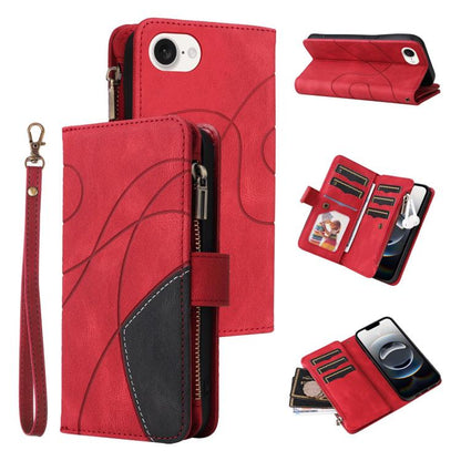 Dual-color 9 Card Slots Zipper Wallet Leather Phone Case, For iPhone 17e / 16e, For iPhone 17 Pro Max, For iPhone 17 Pro, For iPhone 17, For iPhone Air, For iPhone 16 Pro Max, For iPhone 16 Pro, For iPhone 16 Plus, For iPhone 16