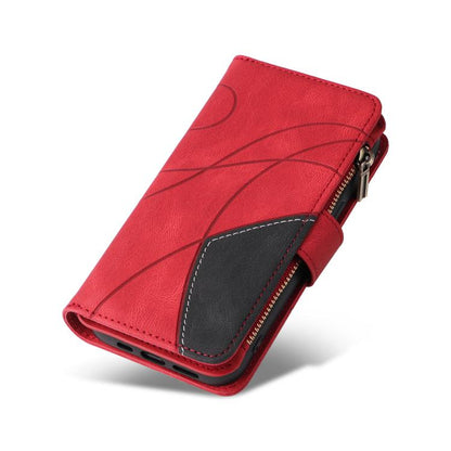 Dual-color 9 Card Slots Zipper Wallet Leather Phone Case, For iPhone 18 Pro / 17 Pro, For iPhone 18 Pro Max / 17 Pro Max, For iPhone 17e / 16e, For iPhone 17, For iPhone Air, For iPhone 16 Pro Max, For iPhone 16 Pro, For iPhone 16 Plus, For iPhone 16