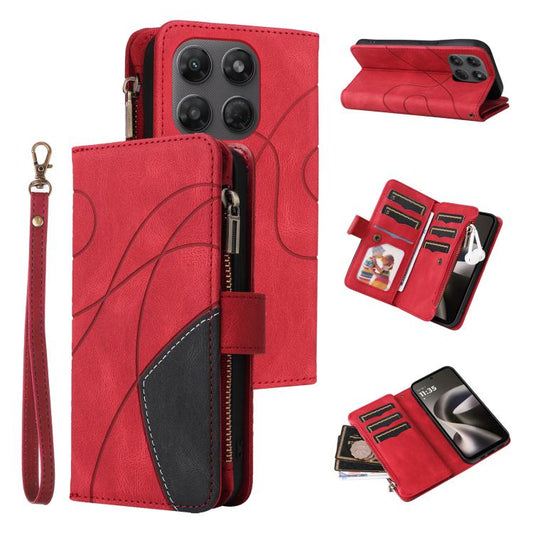 Dual-color 9 Card Slots Zipper Wallet Leather Phone Case, For Motorola Moto G37 / G37 Power 5G, For Motorola Edge 70 Pro 5G, For Motorola Edge 70 Fusion 5G, For Motorola Moto G85, For Motorola Moto G04 / G24