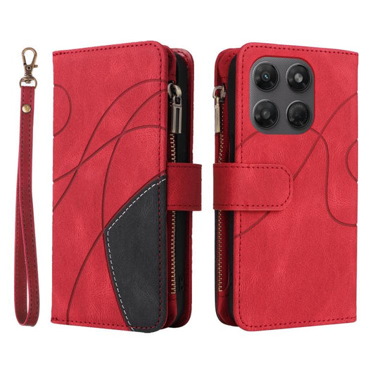 Dual-color 9 Card Slots Zipper Wallet Leather Phone Case, For Motorola Moto G37 / G37 Power 5G, For Motorola Edge 70 Pro 5G, For Motorola Edge 70 Fusion 5G, For Motorola Moto G85, For Motorola Moto G04 / G24