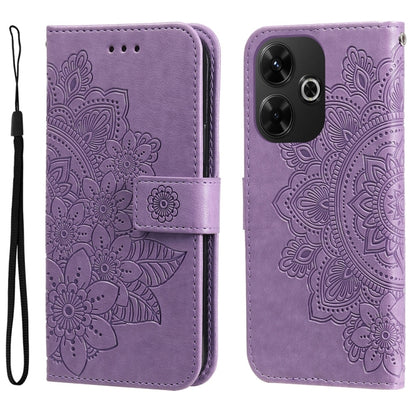 Seven-petal Flowers Embossing Leather Phone Case, For Redmi Note 14 4G 163.25mm Global, For Redmi Note 14 5G, For Redmi Note 14 Pro 5G / Note 14 Pro+ 5G, For Redmi 14C 4G, For Redmi K70 Ultra, For Redmi 13 4G / Redmi Note 13R