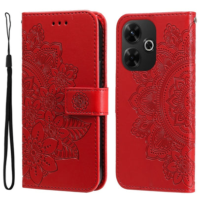 Seven-petal Flowers Embossing Leather Phone Case, For Redmi Note 14 4G 163.25mm Global, For Redmi Note 14 5G, For Redmi Note 14 Pro 5G / Note 14 Pro+ 5G, For Redmi 14C 4G, For Redmi K70 Ultra, For Redmi 13 4G / Redmi Note 13R
