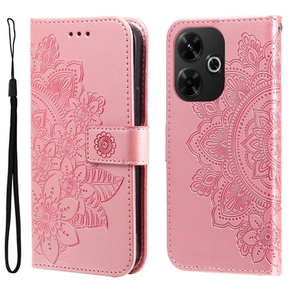 Seven-petal Flowers Embossing Leather Phone Case, For Redmi Note 14 4G 163.25mm Global, For Redmi Note 14 5G, For Redmi Note 14 Pro 5G / Note 14 Pro+ 5G, For Redmi 14C 4G, For Redmi K70 Ultra, For Redmi 13 4G / Redmi Note 13R