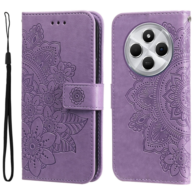 Seven-petal Flowers Embossing Leather Phone Case, For Redmi Note 14 4G 163.25mm Global, For Redmi Note 14 5G, For Redmi Note 14 Pro 5G / Note 14 Pro+ 5G, For Redmi 14C 4G, For Redmi K70 Ultra, For Redmi 13 4G / Redmi Note 13R