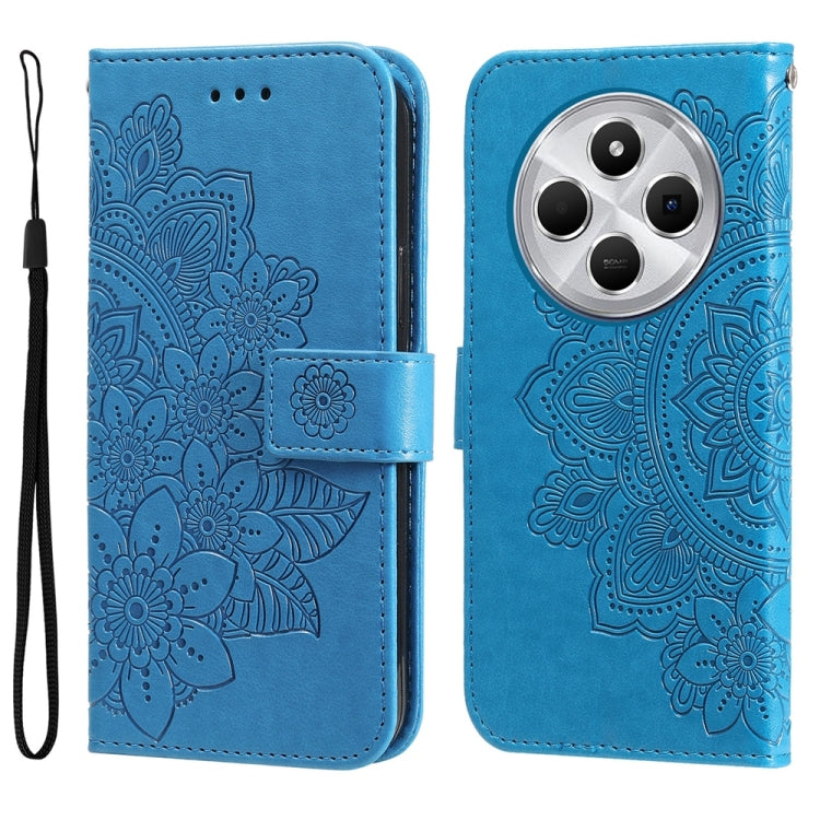 Seven-petal Flowers Embossing Leather Phone Case, For Redmi Note 14 4G 163.25mm Global, For Redmi Note 14 5G, For Redmi Note 14 Pro 5G / Note 14 Pro+ 5G, For Redmi 14C 4G, For Redmi K70 Ultra, For Redmi 13 4G / Redmi Note 13R