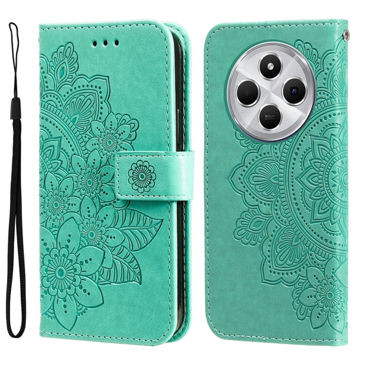 Seven-petal Flowers Embossing Leather Phone Case, For Redmi Note 14 4G 163.25mm Global, For Redmi Note 14 5G, For Redmi Note 14 Pro 5G / Note 14 Pro+ 5G, For Redmi 14C 4G, For Redmi K70 Ultra, For Redmi 13 4G / Redmi Note 13R