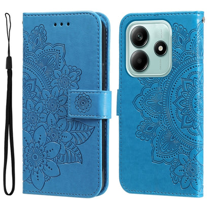 Seven-petal Flowers Embossing Leather Phone Case, For Redmi Note 14 4G 163.25mm Global, For Redmi Note 14 5G, For Redmi Note 14 Pro 5G / Note 14 Pro+ 5G, For Redmi 14C 4G, For Redmi K70 Ultra, For Redmi 13 4G / Redmi Note 13R