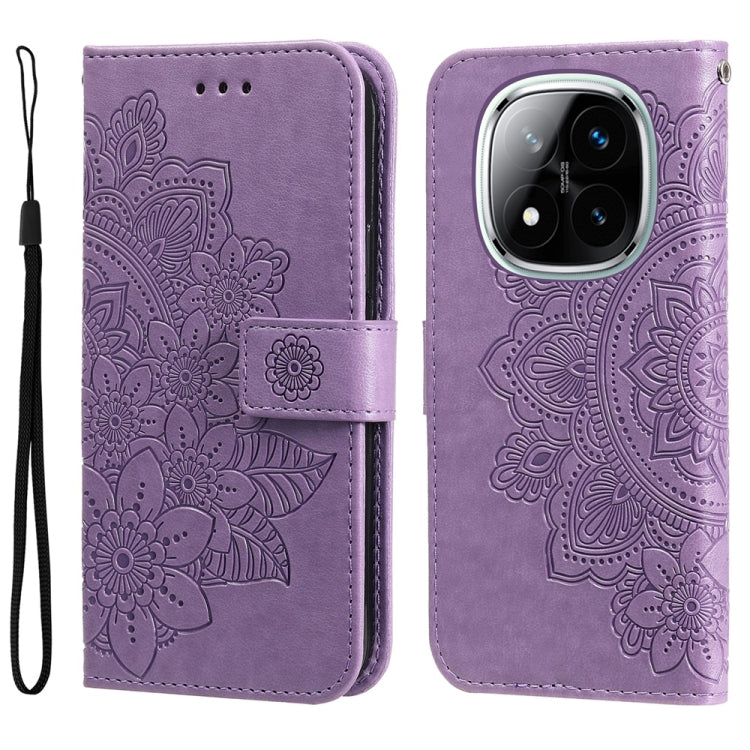 Seven-petal Flowers Embossing Leather Phone Case, For Redmi Note 14 4G 163.25mm Global, For Redmi Note 14 5G, For Redmi Note 14 Pro 5G / Note 14 Pro+ 5G, For Redmi 14C 4G, For Redmi K70 Ultra, For Redmi 13 4G / Redmi Note 13R