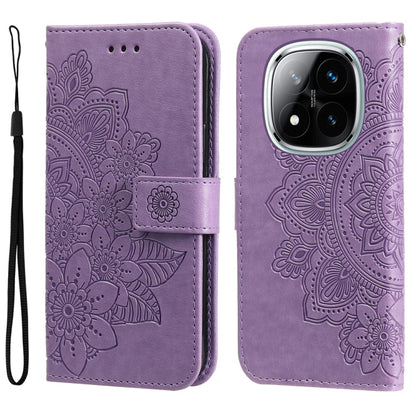 Seven-petal Flowers Embossing Leather Phone Case, For Redmi Note 14 4G 163.25mm Global, For Redmi Note 14 5G, For Redmi Note 14 Pro 5G / Note 14 Pro+ 5G, For Redmi 14C 4G, For Redmi K70 Ultra, For Redmi 13 4G / Redmi Note 13R