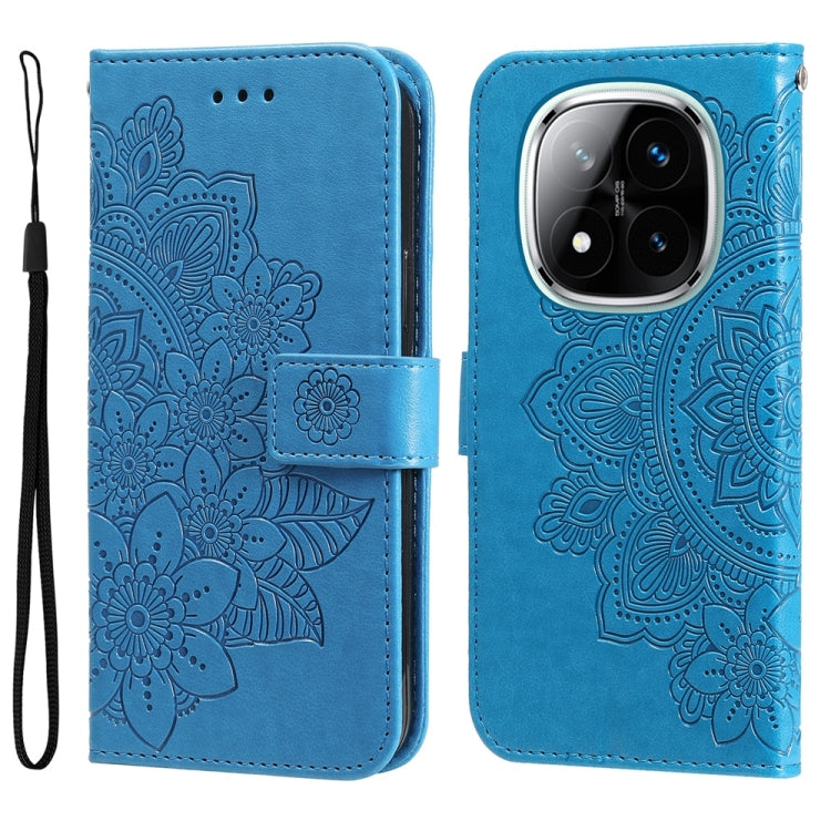 Seven-petal Flowers Embossing Leather Phone Case, For Redmi Note 14 4G 163.25mm Global, For Redmi Note 14 5G, For Redmi Note 14 Pro 5G / Note 14 Pro+ 5G, For Redmi 14C 4G, For Redmi K70 Ultra, For Redmi 13 4G / Redmi Note 13R