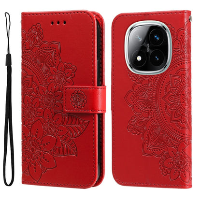 Seven-petal Flowers Embossing Leather Phone Case, For Redmi Note 14 4G 163.25mm Global, For Redmi Note 14 5G, For Redmi Note 14 Pro 5G / Note 14 Pro+ 5G, For Redmi 14C 4G, For Redmi K70 Ultra, For Redmi 13 4G / Redmi Note 13R