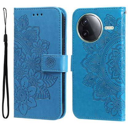 Seven-petal Flowers Embossing Leather Phone Case, For Redmi Turbo 4 / Xiaomi Poco X7 Pro, For Redmi K80 Pro, For Redmi K80, For Redmi Note 14 4G 163.25mm Global, For Redmi Note 14 5G, For Redmi Note 14 Pro 5G / Note 14 Pro+ 5G, For Redmi 14C 4G        ...