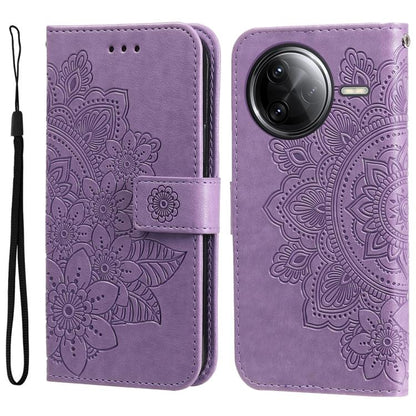 Seven-petal Flowers Embossing Leather Phone Case, For Redmi Turbo 4 / Xiaomi Poco X7 Pro, For Redmi K80 Pro, For Redmi K80, For Redmi Note 14 4G 163.25mm Global, For Redmi Note 14 5G, For Redmi Note 14 Pro 5G / Note 14 Pro+ 5G, For Redmi 14C 4G        ...