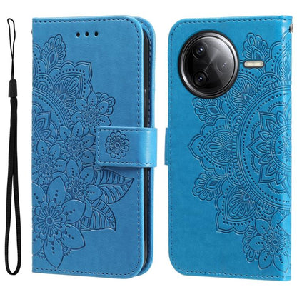 Seven-petal Flowers Embossing Leather Phone Case, For Redmi Turbo 4 / Xiaomi Poco X7 Pro, For Redmi K80 Pro, For Redmi K80, For Redmi Note 14 4G 163.25mm Global, For Redmi Note 14 5G, For Redmi Note 14 Pro 5G / Note 14 Pro+ 5G, For Redmi 14C 4G        ...