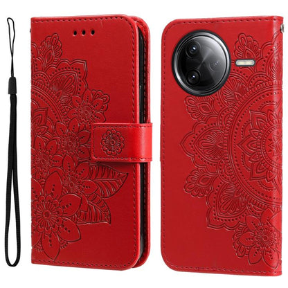 Seven-petal Flowers Embossing Leather Phone Case, For Redmi Turbo 4 / Xiaomi Poco X7 Pro, For Redmi K80 Pro, For Redmi K80, For Redmi Note 14 4G 163.25mm Global, For Redmi Note 14 5G, For Redmi Note 14 Pro 5G / Note 14 Pro+ 5G, For Redmi 14C 4G        ...