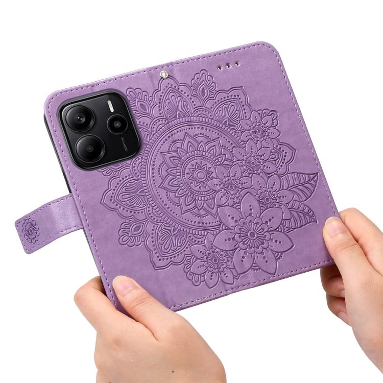 Seven-petal Flowers Embossing Leather Phone Case, For Redmi Note 14 4G 163.25mm Global, For Redmi Note 14 5G, For Redmi Note 14 Pro 5G / Note 14 Pro+ 5G, For Redmi 14C 4G, For Redmi K70 Ultra, For Redmi 13 4G / Redmi Note 13R