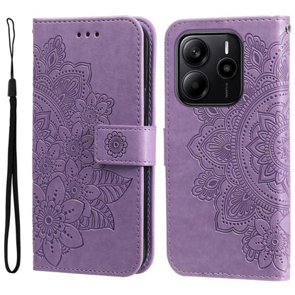 Seven-petal Flowers Embossing Leather Phone Case, For Redmi Turbo 4 / Xiaomi Poco X7 Pro, For Redmi K80 Pro, For Redmi K80, For Redmi Note 14 4G 163.25mm Global, For Redmi Note 14 5G, For Redmi Note 14 Pro 5G / Note 14 Pro+ 5G, For Redmi 14C 4G        ...