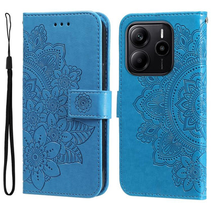 Seven-petal Flowers Embossing Leather Phone Case, For Redmi Turbo 4 / Xiaomi Poco X7 Pro, For Redmi K80 Pro, For Redmi K80, For Redmi Note 14 4G 163.25mm Global, For Redmi Note 14 5G, For Redmi Note 14 Pro 5G / Note 14 Pro+ 5G, For Redmi 14C 4G        ...