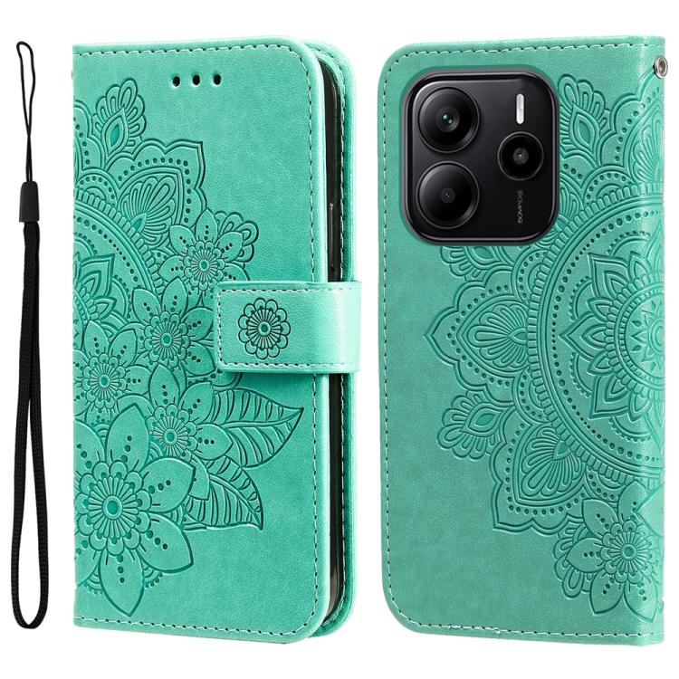 Seven-petal Flowers Embossing Leather Phone Case, For Redmi Turbo 4 / Xiaomi Poco X7 Pro, For Redmi K80 Pro, For Redmi K80, For Redmi Note 14 4G 163.25mm Global, For Redmi Note 14 5G, For Redmi Note 14 Pro 5G / Note 14 Pro+ 5G, For Redmi 14C 4G        ...