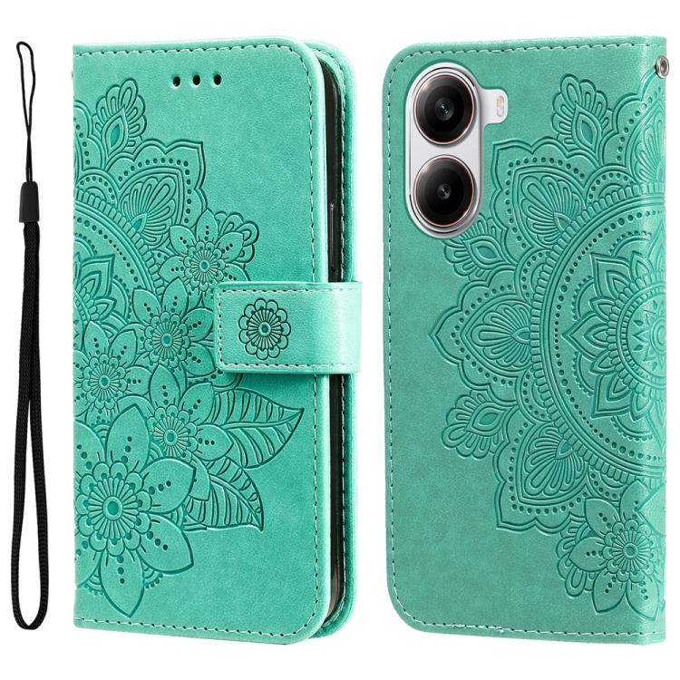Seven-petal Flowers Embossing Leather Phone Case, For Redmi Turbo 4 / Xiaomi Poco X7 Pro, For Redmi K80 Pro, For Redmi K80, For Redmi Note 14 4G 163.25mm Global, For Redmi Note 14 5G, For Redmi Note 14 Pro 5G / Note 14 Pro+ 5G, For Redmi 14C 4G        ...