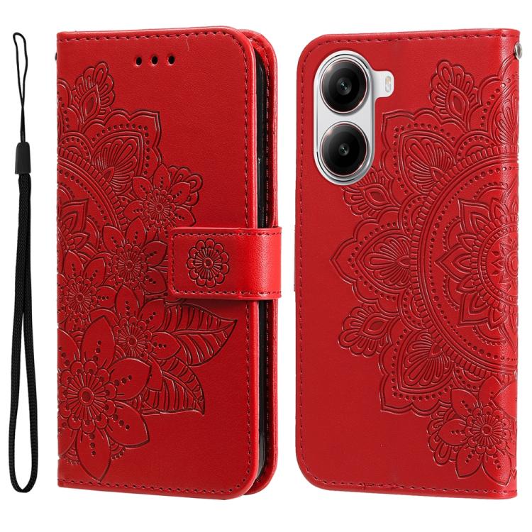 Seven-petal Flowers Embossing Leather Phone Case, For Redmi Turbo 4 / Xiaomi Poco X7 Pro, For Redmi K80 Pro, For Redmi K80, For Redmi Note 14 4G 163.25mm Global, For Redmi Note 14 5G, For Redmi Note 14 Pro 5G / Note 14 Pro+ 5G, For Redmi 14C 4G        ...