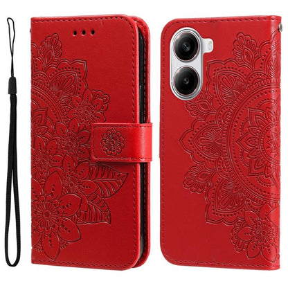 Seven-petal Flowers Embossing Leather Phone Case, For Redmi Turbo 4 / Xiaomi Poco X7 Pro, For Redmi K80 Pro, For Redmi K80, For Redmi Note 14 4G 163.25mm Global, For Redmi Note 14 5G, For Redmi Note 14 Pro 5G / Note 14 Pro+ 5G, For Redmi 14C 4G        ...
