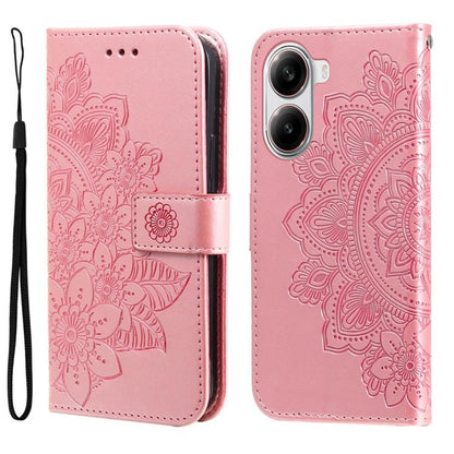 Seven-petal Flowers Embossing Leather Phone Case, For Redmi Turbo 4 / Xiaomi Poco X7 Pro, For Redmi K80 Pro, For Redmi K80, For Redmi Note 14 4G 163.25mm Global, For Redmi Note 14 5G, For Redmi Note 14 Pro 5G / Note 14 Pro+ 5G, For Redmi 14C 4G        ...