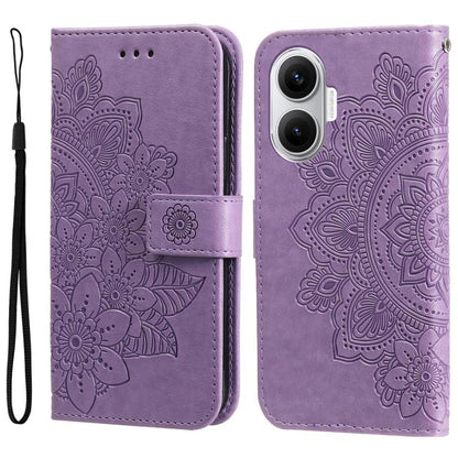 Seven-petal Flowers Embossing Leather Phone Case, For Redmi 15a 5G, For Redmi Turbo 5 Max 5G / Poco X8 Pro Max 5G, For Redmi Turbo 5 5G / Poco X8 Pro 5G, For Redmi Note 15 Pro+ 5G 163.3mm / Poco M8 Pro 5G                                                ...