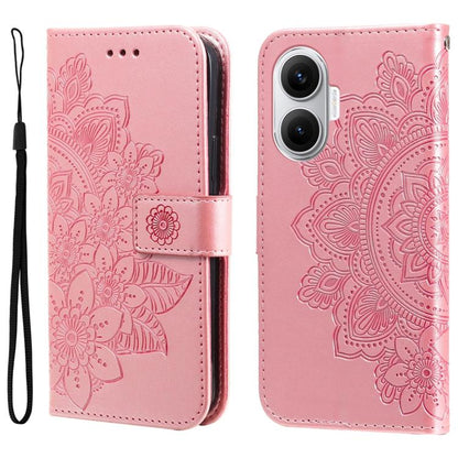 Seven-petal Flowers Embossing Leather Phone Case, For Redmi 15a 5G, For Redmi Turbo 5 Max 5G / Poco X8 Pro Max 5G, For Redmi Turbo 5 5G / Poco X8 Pro 5G, For Redmi Note 15 Pro+ 5G 163.3mm / Poco M8 Pro 5G                                                ...