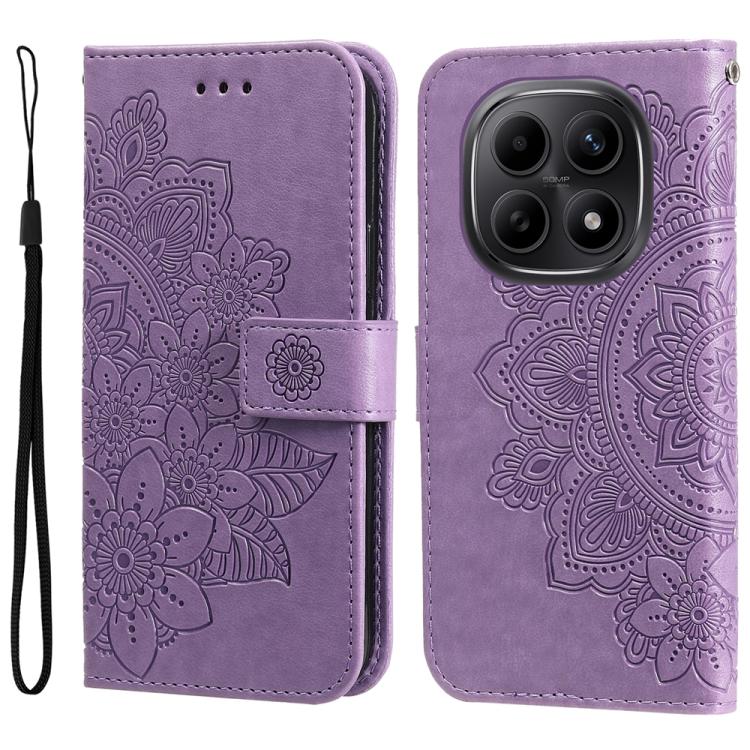 Seven-petal Flowers Embossing Leather Phone Case, For Redmi 15a 5G, For Redmi Turbo 5 Max 5G / Poco X8 Pro Max 5G, For Redmi Turbo 5 5G / Poco X8 Pro 5G, For Redmi Note 15 Pro+ 5G 163.3mm / Poco M8 Pro 5G                                                ...