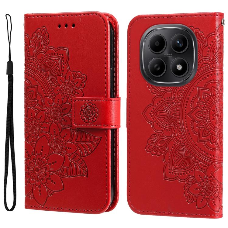 Seven-petal Flowers Embossing Leather Phone Case, For Redmi 15a 5G, For Redmi Turbo 5 Max 5G / Poco X8 Pro Max 5G, For Redmi Turbo 5 5G / Poco X8 Pro 5G, For Redmi Note 15 Pro+ 5G 163.3mm / Poco M8 Pro 5G                                                ...