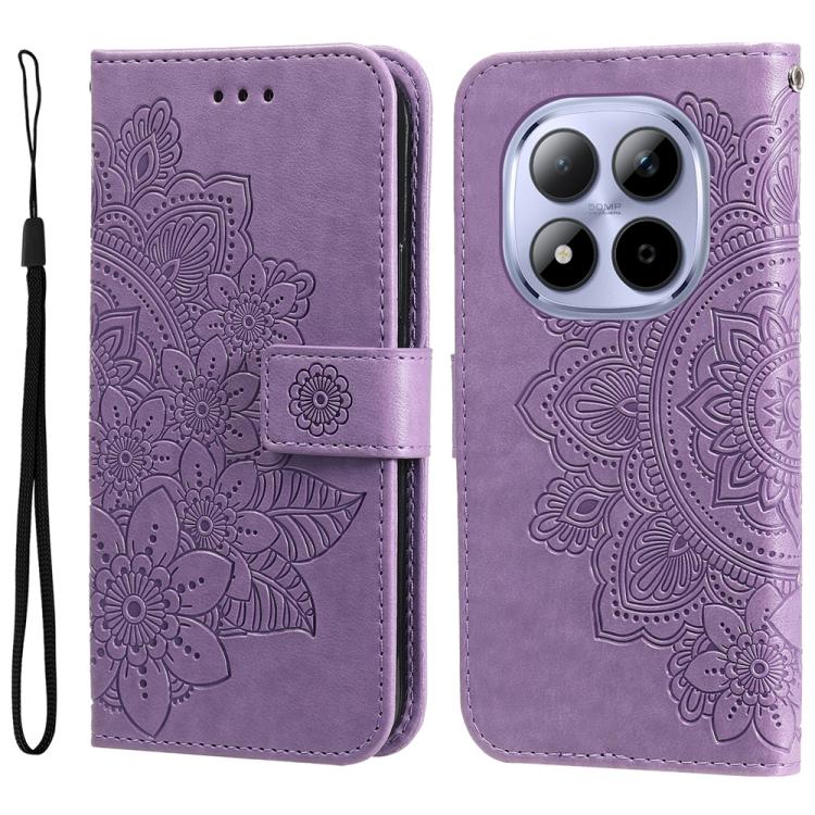Seven-petal Flowers Embossing Leather Phone Case, For Redmi 15a 5G, For Redmi Turbo 5 Max 5G / Poco X8 Pro Max 5G, For Redmi Turbo 5 5G / Poco X8 Pro 5G, For Redmi Note 15 Pro+ 5G 163.3mm / Poco M8 Pro 5G                                                ...