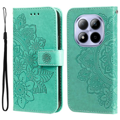 Seven-petal Flowers Embossing Leather Phone Case, For Redmi 15a 5G, For Redmi Turbo 5 Max 5G / Poco X8 Pro Max 5G, For Redmi Turbo 5 5G / Poco X8 Pro 5G, For Redmi Note 15 Pro+ 5G 163.3mm / Poco M8 Pro 5G                                                ...