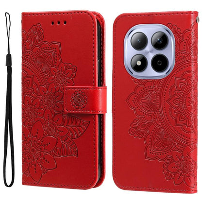 Seven-petal Flowers Embossing Leather Phone Case, For Redmi 15a 5G, For Redmi Turbo 5 Max 5G / Poco X8 Pro Max 5G, For Redmi Turbo 5 5G / Poco X8 Pro 5G, For Redmi Note 15 Pro+ 5G 163.3mm / Poco M8 Pro 5G                                                ...