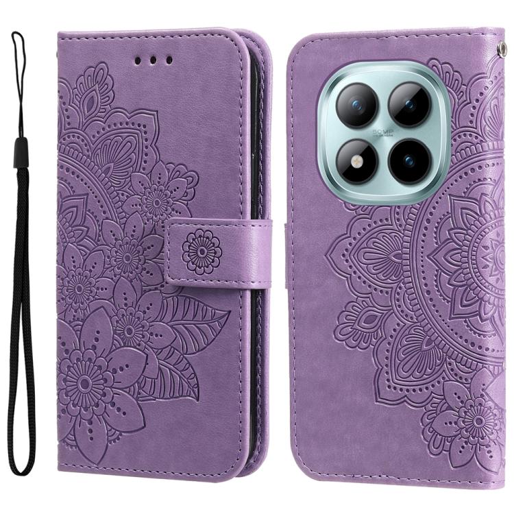 Seven-petal Flowers Embossing Leather Phone Case, For Redmi 15a 5G, For Redmi Turbo 5 Max 5G / Poco X8 Pro Max 5G, For Redmi Turbo 5 5G / Poco X8 Pro 5G, For Redmi Note 15 Pro+ 5G 163.3mm / Poco M8 Pro 5G                                                ...