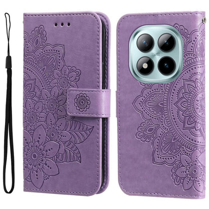 Seven-petal Flowers Embossing Leather Phone Case, For Redmi 15a 5G, For Redmi Turbo 5 Max 5G / Poco X8 Pro Max 5G, For Redmi Turbo 5 5G / Poco X8 Pro 5G, For Redmi Note 15 Pro+ 5G 163.3mm / Poco M8 Pro 5G                                                ...
