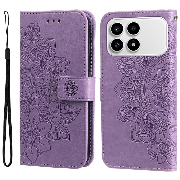 Seven-petal Flowers Embossing Leather Phone Case, For Redmi 15a 5G, For Redmi Turbo 5 Max 5G / Poco X8 Pro Max 5G, For Redmi Turbo 5 5G / Poco X8 Pro 5G, For Redmi Note 15 Pro+ 5G 163.3mm / Poco M8 Pro 5G                                                ...