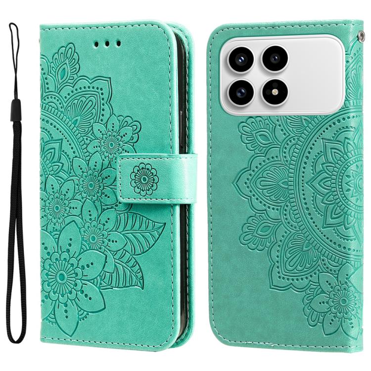 Seven-petal Flowers Embossing Leather Phone Case, For Redmi 15a 5G, For Redmi Turbo 5 Max 5G / Poco X8 Pro Max 5G, For Redmi Turbo 5 5G / Poco X8 Pro 5G, For Redmi Note 15 Pro+ 5G 163.3mm / Poco M8 Pro 5G                                                ...
