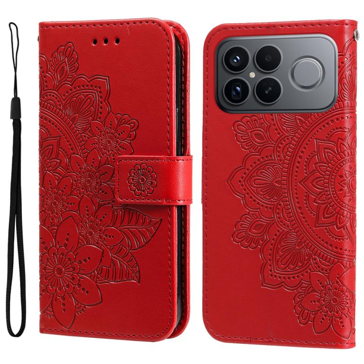 Seven-petal Flowers Embossing Leather Phone Case, For Redmi 15a 5G, For Redmi Turbo 5 Max 5G / Poco X8 Pro Max 5G, For Redmi Turbo 5 5G / Poco X8 Pro 5G, For Redmi Note 15 Pro+ 5G 163.3mm / Poco M8 Pro 5G                                                ...