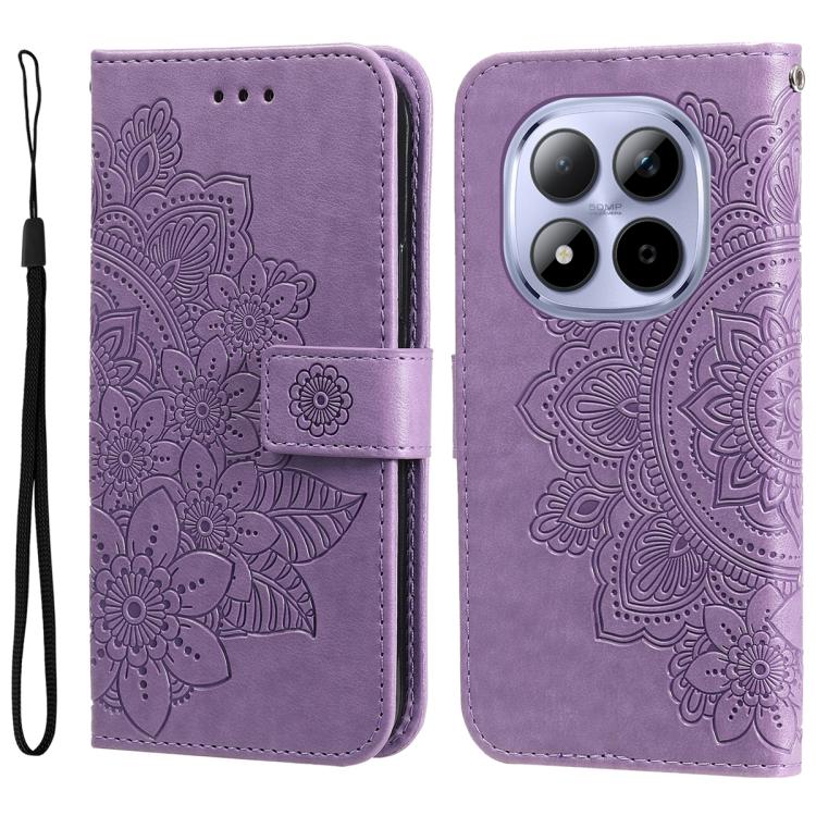 Seven-petal Flowers Embossing Leather Phone Case, For Redmi 15a 5G, For Redmi Turbo 5 Max 5G / Poco X8 Pro Max 5G, For Redmi Turbo 5 5G / Poco X8 Pro 5G, For Redmi Note 15 Pro+ 5G 163.3mm / Poco M8 Pro 5G                                                ...