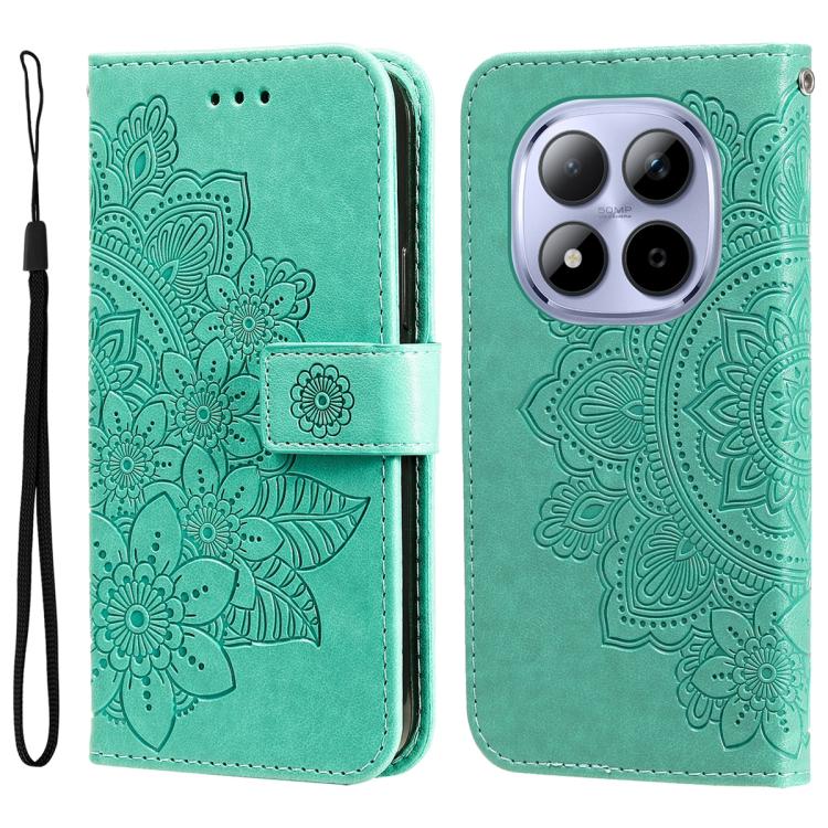 Seven-petal Flowers Embossing Leather Phone Case, For Redmi 15a 5G, For Redmi Turbo 5 Max 5G / Poco X8 Pro Max 5G, For Redmi Turbo 5 5G / Poco X8 Pro 5G, For Redmi Note 15 Pro+ 5G 163.3mm / Poco M8 Pro 5G                                                ...