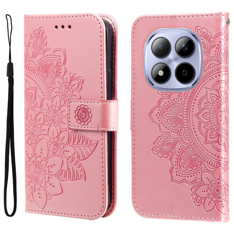 Seven-petal Flowers Embossing Leather Phone Case, For Redmi 15a 5G, For Redmi Turbo 5 Max 5G / Poco X8 Pro Max 5G, For Redmi Turbo 5 5G / Poco X8 Pro 5G, For Redmi Note 15 Pro+ 5G 163.3mm / Poco M8 Pro 5G                                                ...