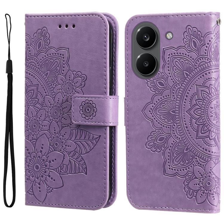 Seven-petal Flowers Embossing Leather Phone Case, For Redmi 15a 5G, For Redmi Turbo 5 Max 5G / Poco X8 Pro Max 5G, For Redmi Turbo 5 5G / Poco X8 Pro 5G, For Redmi Note 15 Pro+ 5G 163.3mm / Poco M8 Pro 5G                                                ...