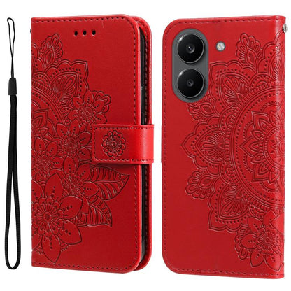 Seven-petal Flowers Embossing Leather Phone Case, For Redmi 15a 5G, For Redmi Turbo 5 Max 5G / Poco X8 Pro Max 5G, For Redmi Turbo 5 5G / Poco X8 Pro 5G, For Redmi Note 15 Pro+ 5G 163.3mm / Poco M8 Pro 5G                                                ...